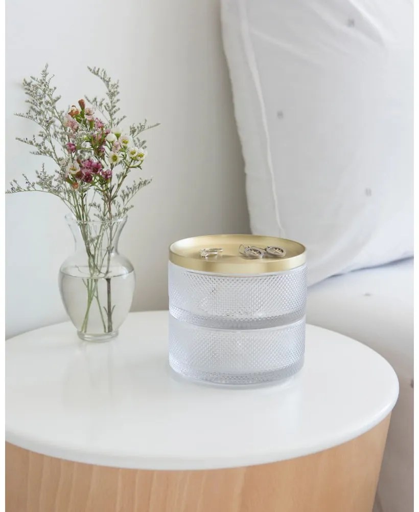 Tesora üveg ékszerdoboz, aranyszínű fedéllel - Umbra