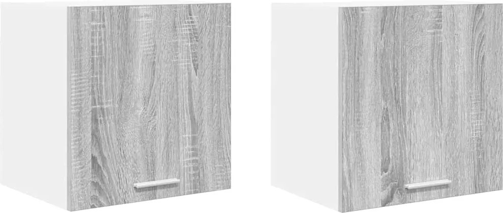 vidaXL Függő szekrény 2 pcs Szürke Sonoma és fehér 40 x 31 x 40 cm