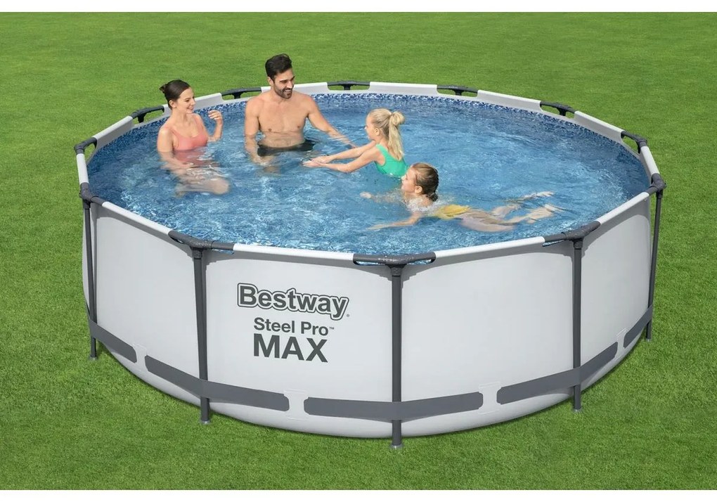 Bestway 56418 Föld feletti medence Steel Pro MAX ,366 x 100 cm, szűrővel és lépcsővel
