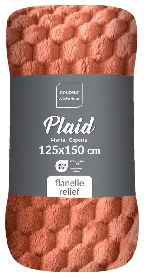 Terrakotta színű mikroflanel takaró 125x150 cm Mini Frosty – douceur d'intérieur