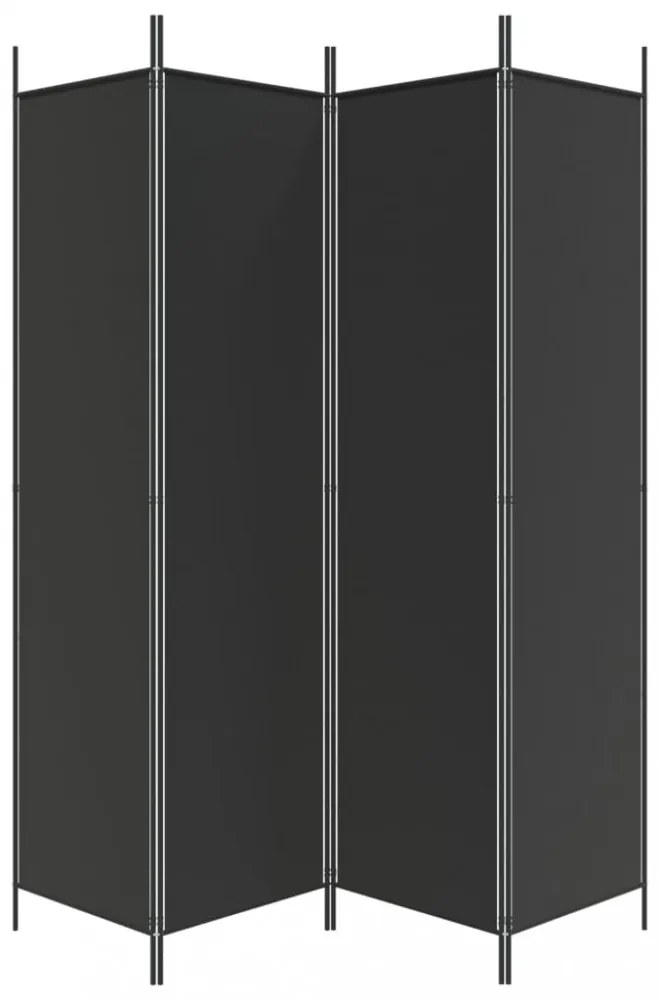 4 paneles fekete szövet térelválasztó 200 x 200 cm