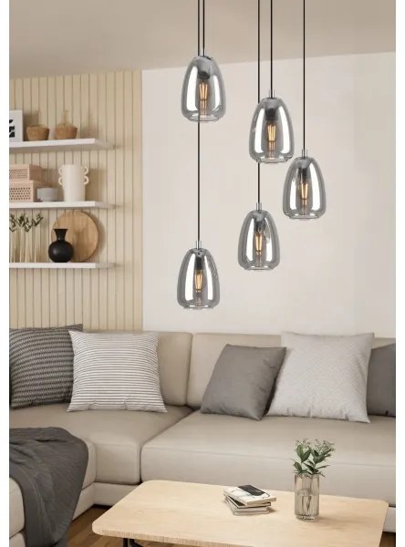 Eglo 98617 - Csillár zsinóron ALOBRASE 5xE27/40W/230V