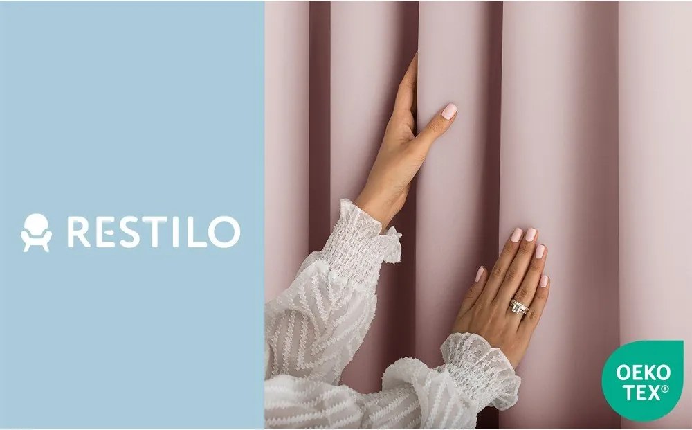 Törtrózsaszín dimout (részleges sötétítő) függöny 140x250 cm Carli Tie – Restilo