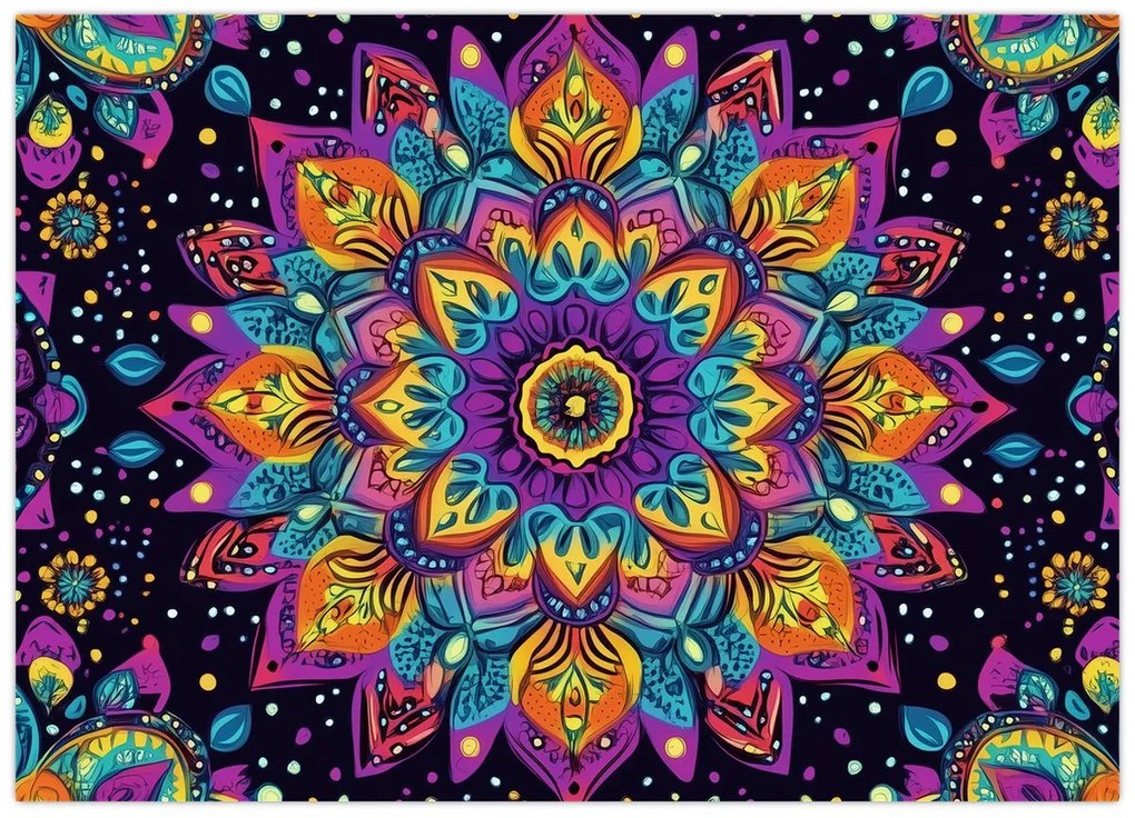 Kép - Kaleidoszkópos mandala (70x50 cm)