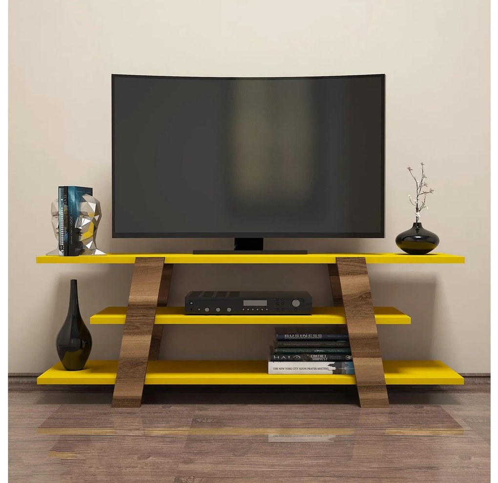 TV asztal Bopubi 2 (dió + sárga) . 1095111