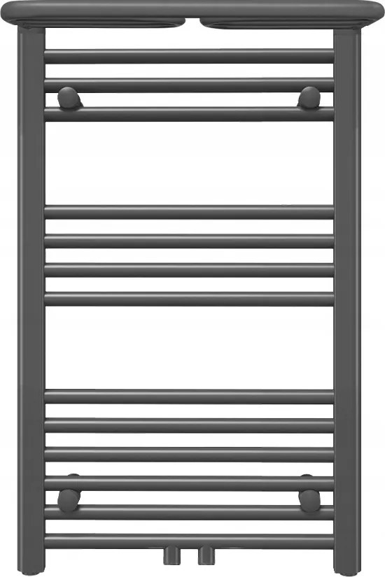 Fürdőszobai radiátor dekoratív létra 800x500 antracit fűtőpolccal