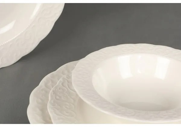24 részes fehér porcelán étkészlet