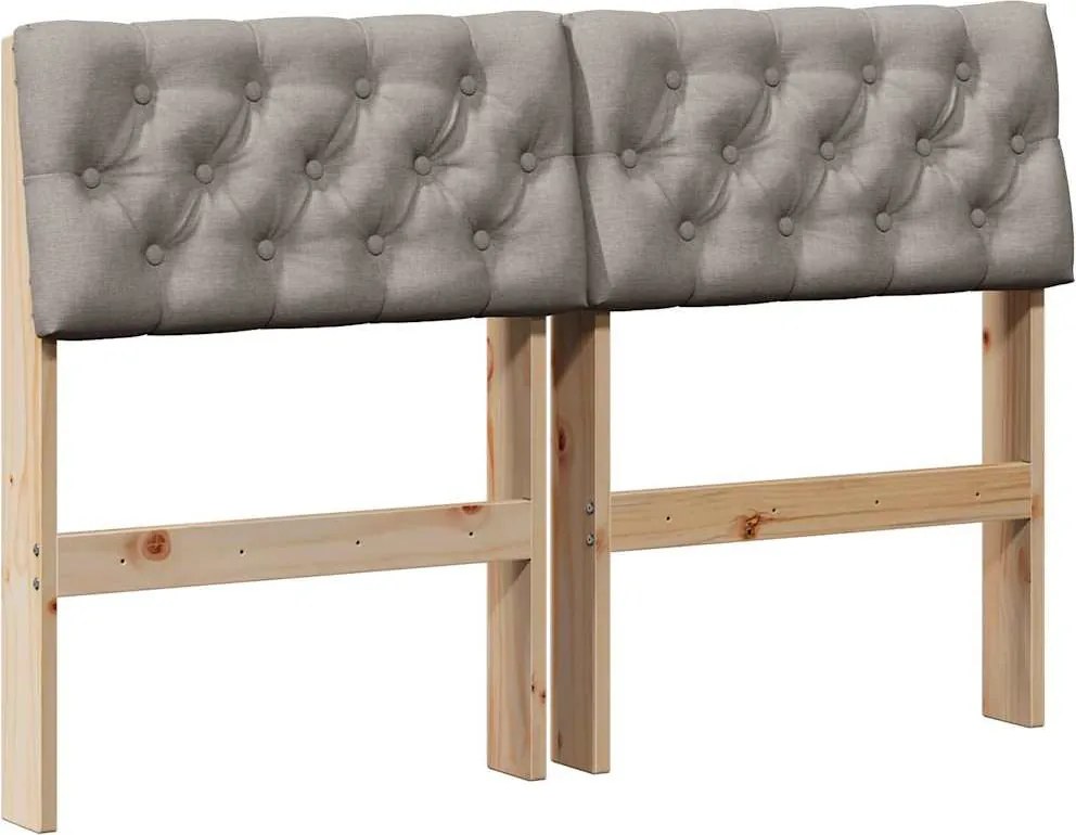 vidaXL Kárpitozott fejtámla Tópszínű 120 cm Tömör fenyőfa