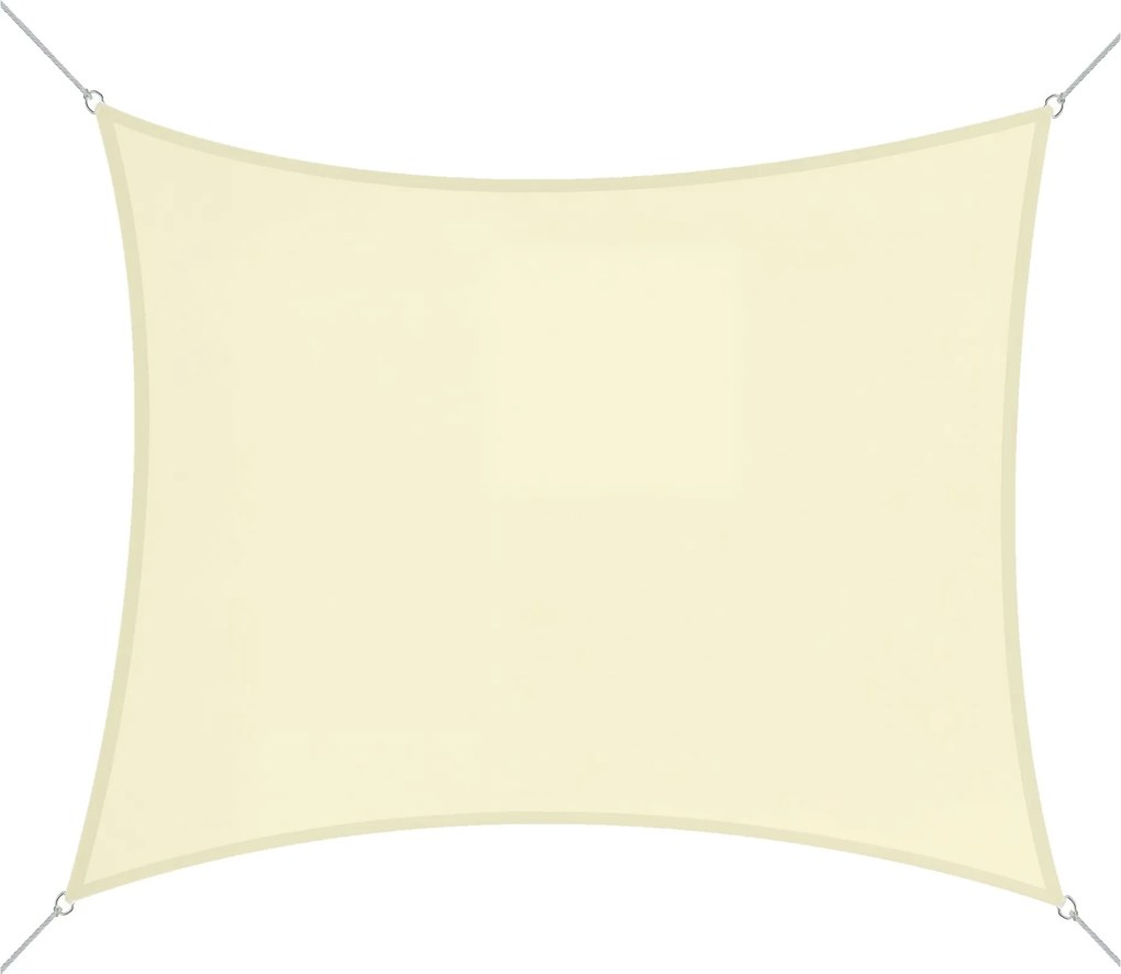 Outsunny Négyzet alakú Napernyő Vitorla 3x3 m Poliészter Terasz Napernyő Rozsdamentes Acél Gyűrűkkel és Kötéllel Kerthez és Teraszhoz | Aosom