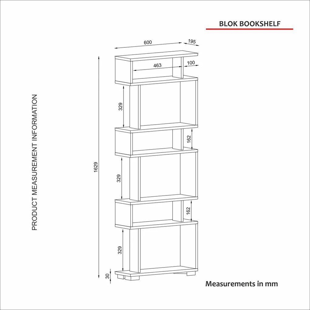 Blok White Walnut könyvtár
