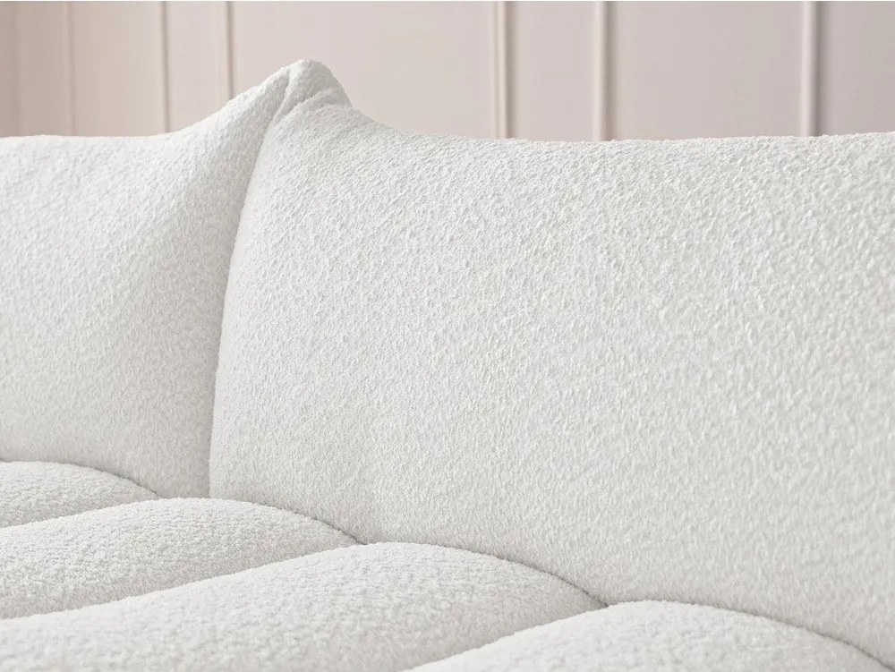 Fehér buklé sarokkanapé (bal oldali-heverő résszel) Azra – Bobochic Paris