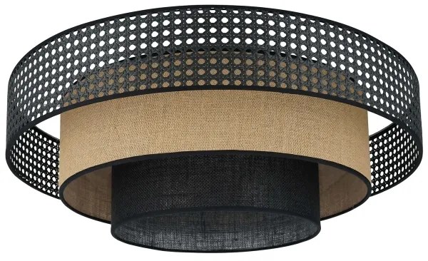Brilagi - DAKOTA LUNETA LED mennyezeti lámpa 12W, 60 cm, fekete/rattan