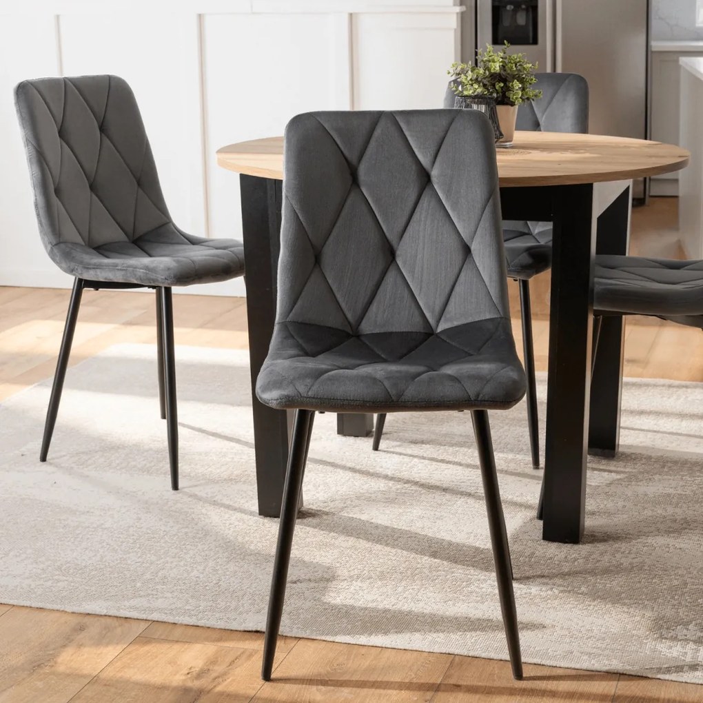 Szék szürke színben, bársony kárpittal. ROBIN