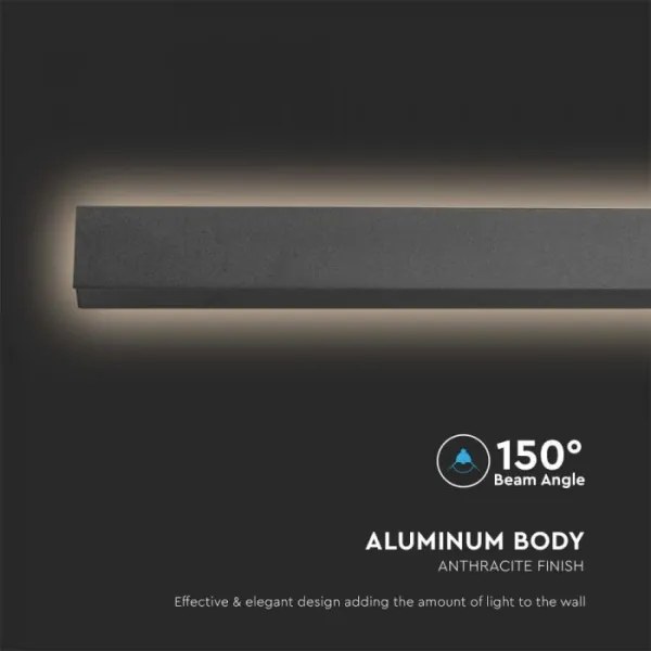 LED kültéri fali lámpatest LED/23W/230V 4000K IP65 141 cm antracit