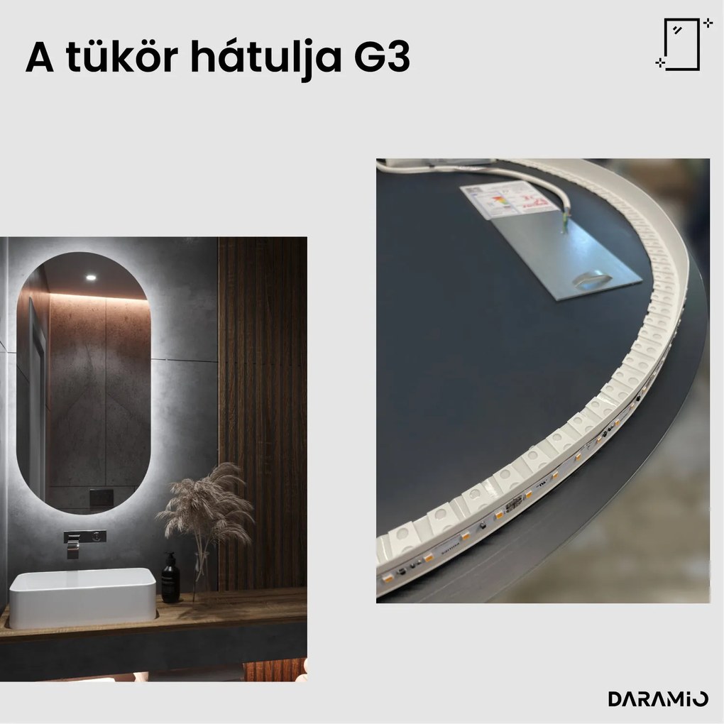 Aszimmetrikus tükör LED-világítással G3