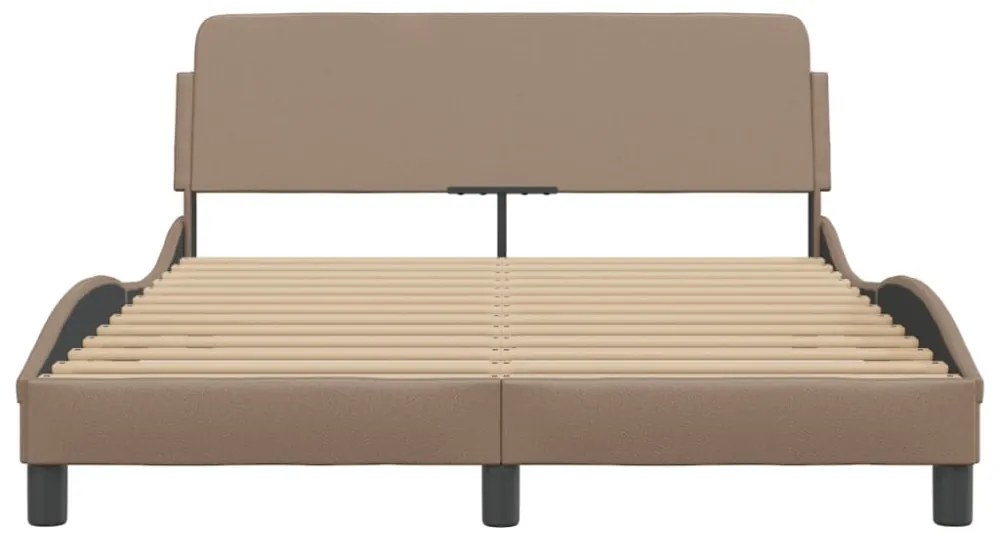 cappuccino színű műbőr ágykeret Dover 140x190 cm