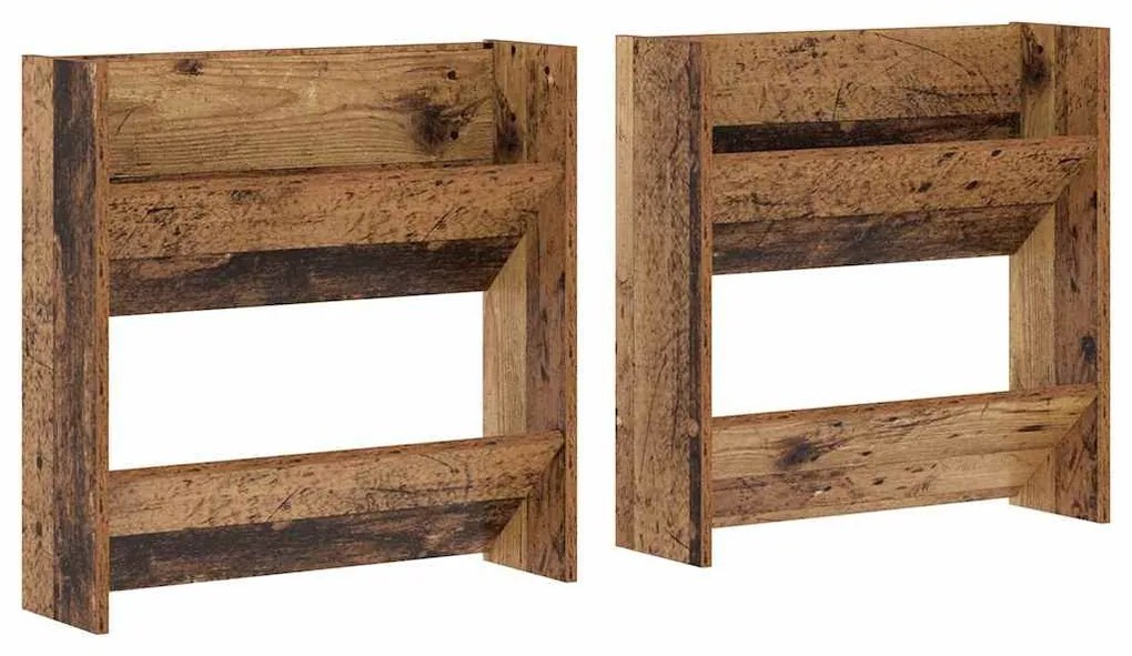 Cipőszekrény polcokkal 2 pcs Öreg fa 60 x 18 x 60 cm Faanyag