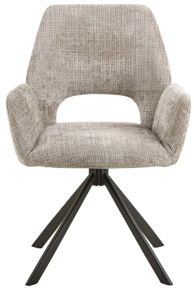 Világosszürke kárpitozott karfás étkezőfotel Graham – Actona