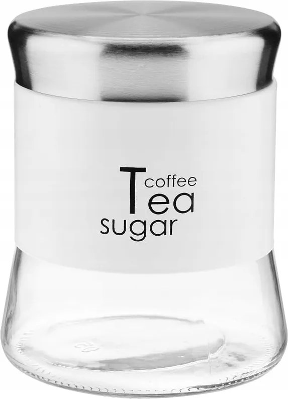 Üvegtartály Greno 750 ml acél fehér