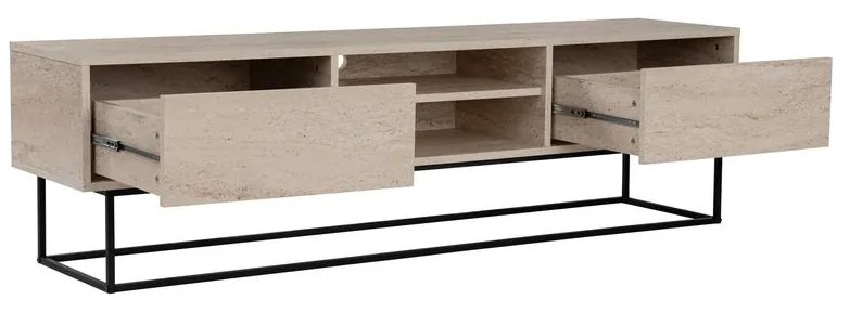 TV szekrény Escape 180 -Fekete, Travertine