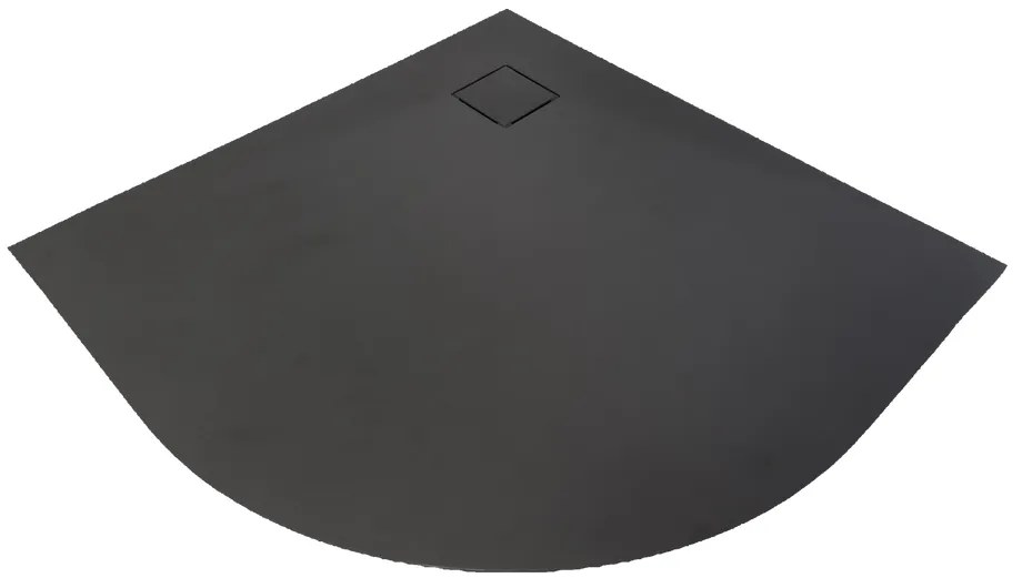 Cagliari Black 90x90x2,6 cm íves, SMC zuhanytálca szifonnal