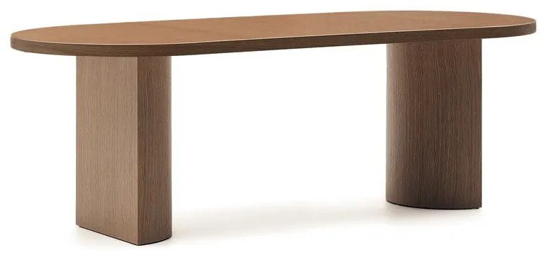 Kerek étkezőasztal diófa dekoros asztallappal 100x200 cm Nealy – Kave Home