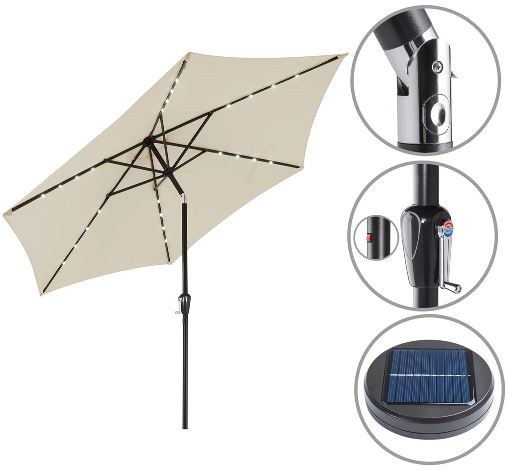 Kingsleeve® LED napernyő Miami Ø270 cm - bézs