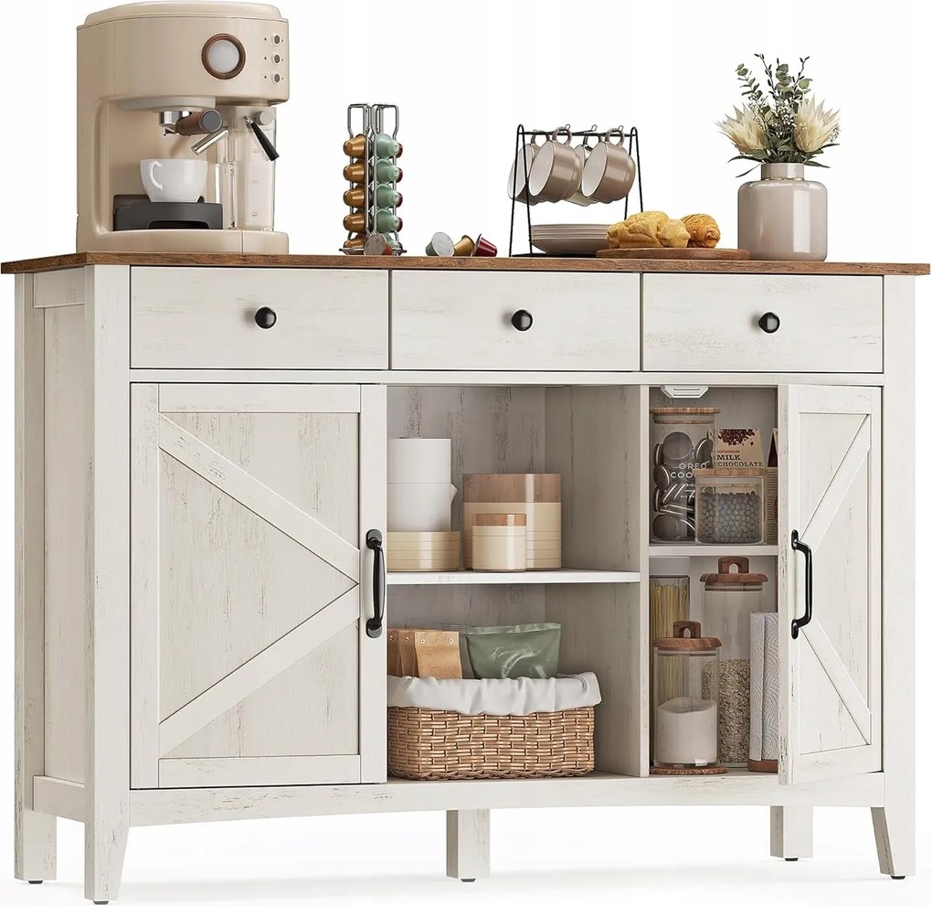 Konyhaszekrény Büfé Tálalószekrény Elegáns Szekrény Ajtóval Rusztikus