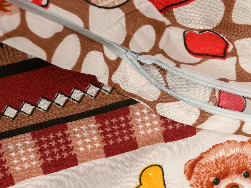 MEDVE CSALÁD barna pamut baba ágyneműhuzat