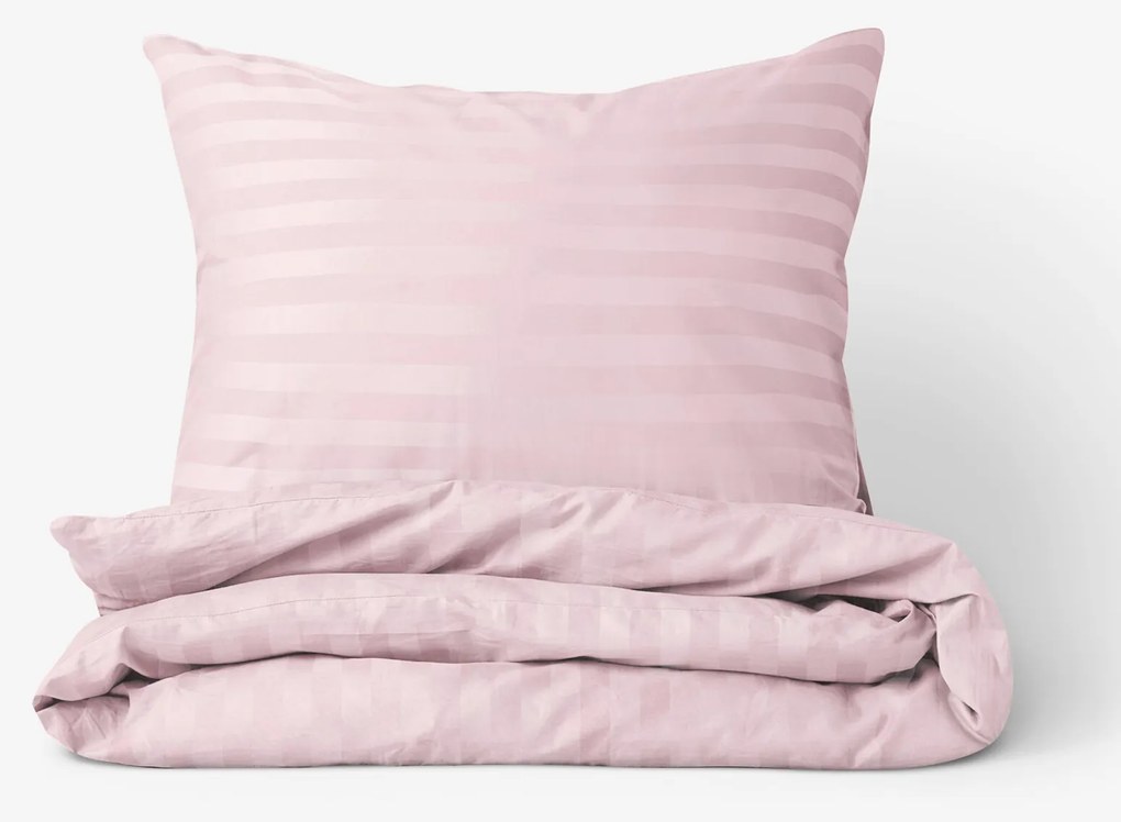 Goldea damaszt ágyneműhuzat - régi rózsaszínű csíkos 140 x 220 és 70 x 90 cm