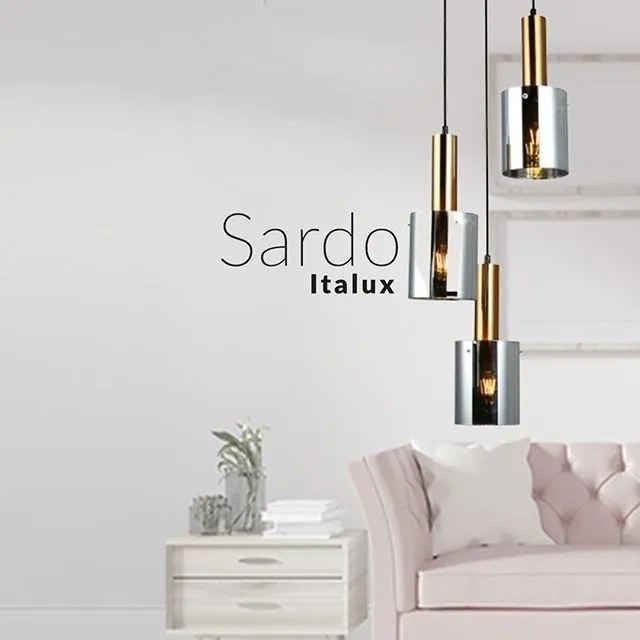 ITALUX PND-5581-3A-BRO-SG SARDO Többágú Függesztett Lámpa E27 IP20