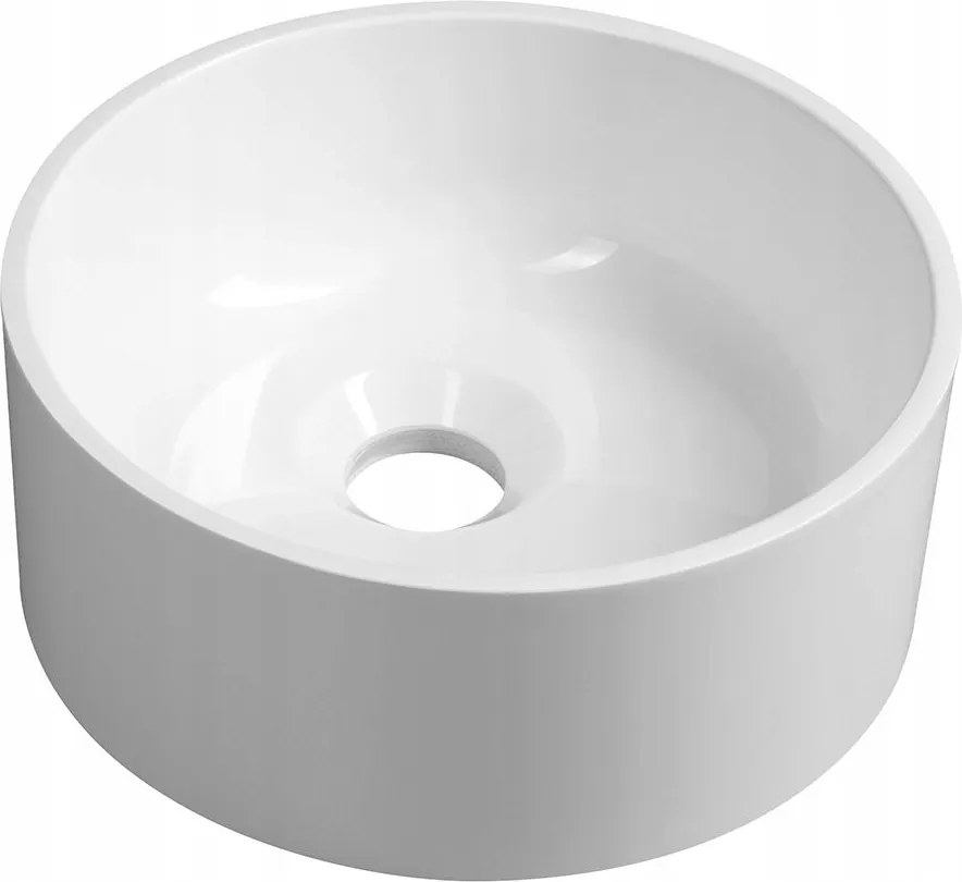Sanna mosdókagyló kompozit pultra szerelhető, kerek, 25cm, fehér