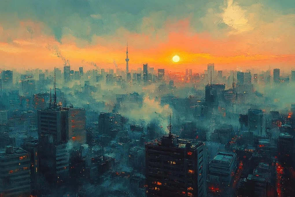 Vászonkép Canvas Város Panoráma Tokió Skytree Este Nyugat 120x80