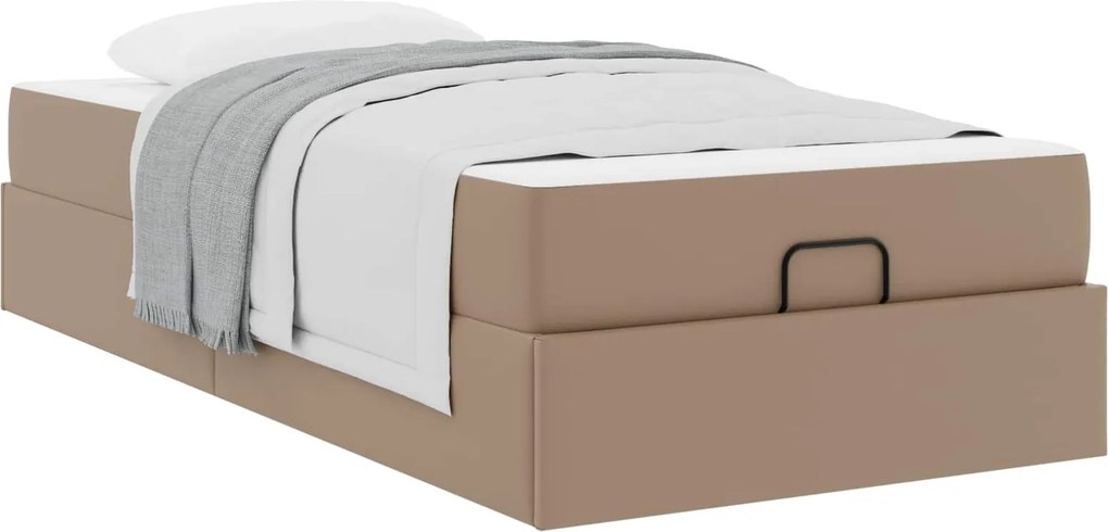 vidaXL Ágykeret matraccal matracmal 2 pcs Sárgásbarna PVC