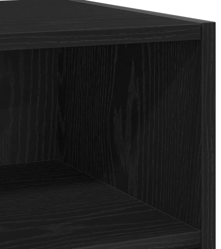 Fekete tölgyfa oldalszekrény 103,5x35x70 cm Műszaki fa