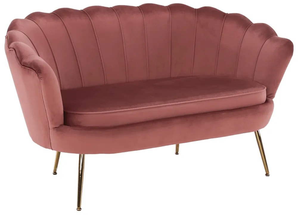 Pad Art-deco stílusban, rózsaszín Velvet anyag/gold chróm-arany, NOBLIN