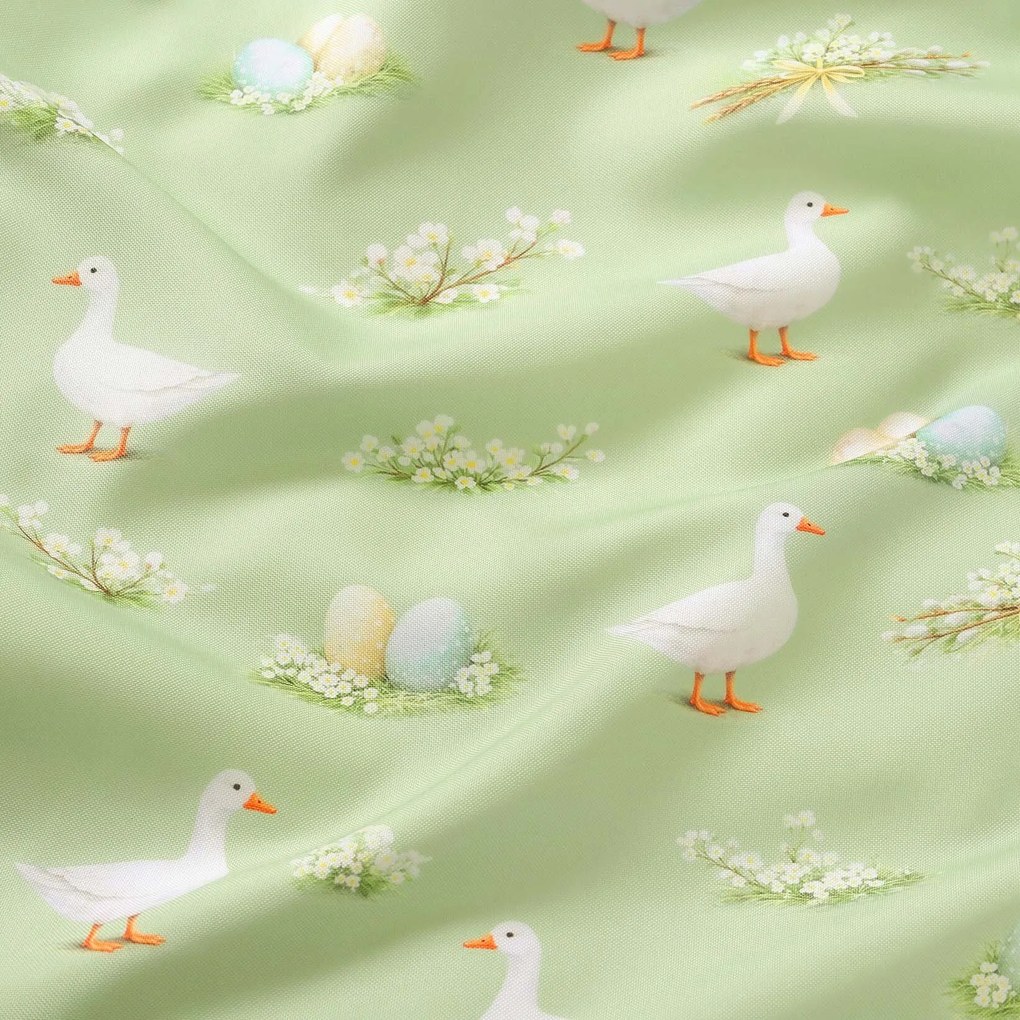 Goldea húsvéti kör alakú teflonos terítő - libák és húsvéti tojások Ø 160 cm