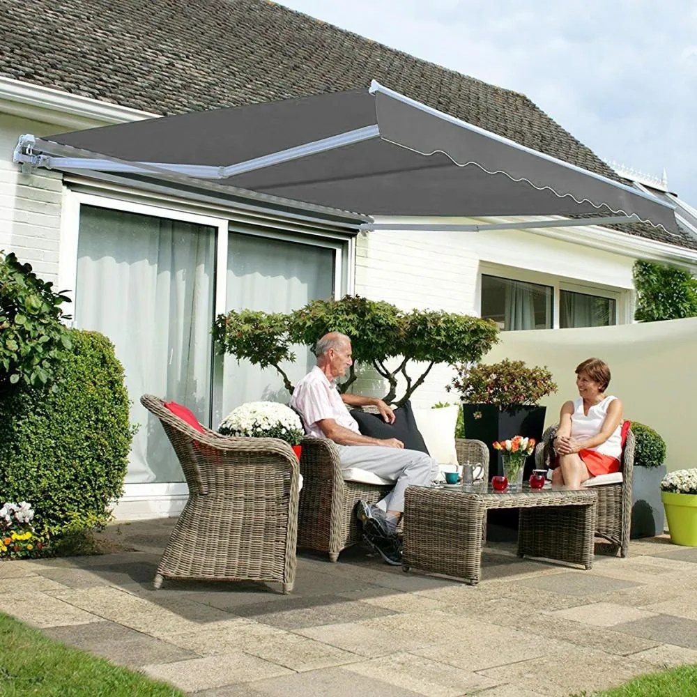 Falra szerelhető kihajtható árnyékoló, AR02 szürke 295x200 cm