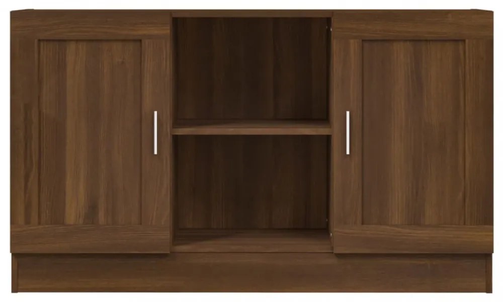 kézműves tölgy színű szerelt fa tálalószekrény 120x30,5x70 cm