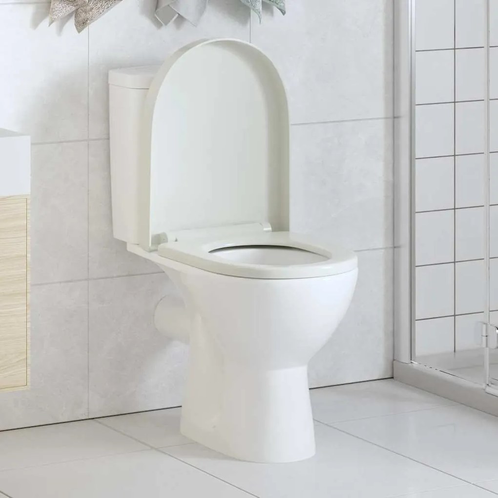 Fehér szögletes gyorskioldó WC-ülőke lassan csukódó fedéllel