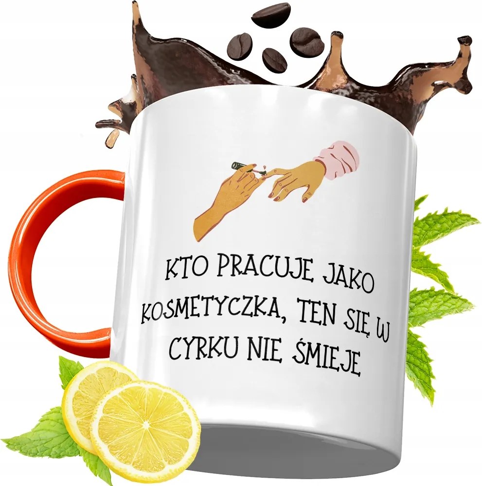 Narancssárga Bögre Kozmetikusnak Ajándék fényképes nyomattal