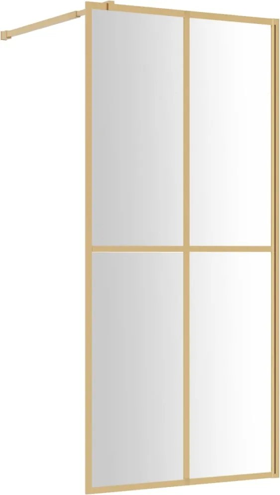 vidaXL aranyszínű zuhanyfal átlátszó ESG üveggel 100 x 195 cm