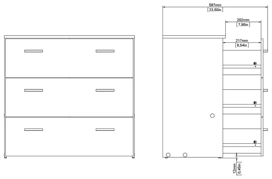 Fehér alacsony komód 74x70 cm Space – Tvilum