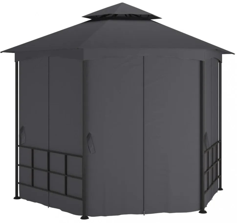 antracitszürke pavilon oldalfalakkal 3,1 x 2,7 m