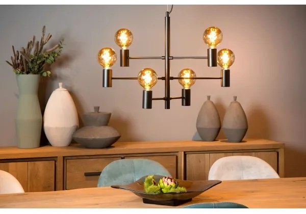 Lucide 21421/06/30 - Csillár zsinóron LEANNE 6xE27/60W/230V