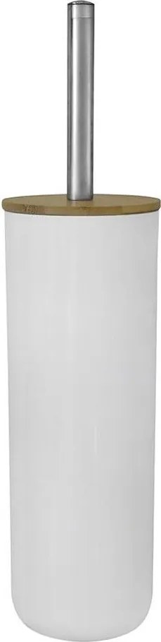 Aqualine - Szabadon álló WC kefe fehér/bambusz