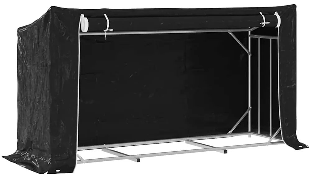 Tűzifa állvány esővédővel 200,5x60,5x110,5 cm horganyzott acél