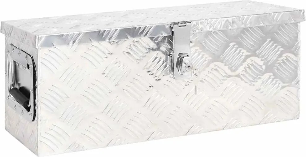 vidaXL ezüstszínű alumínium tárolóláda 60 x 23,5 x 23 cm
