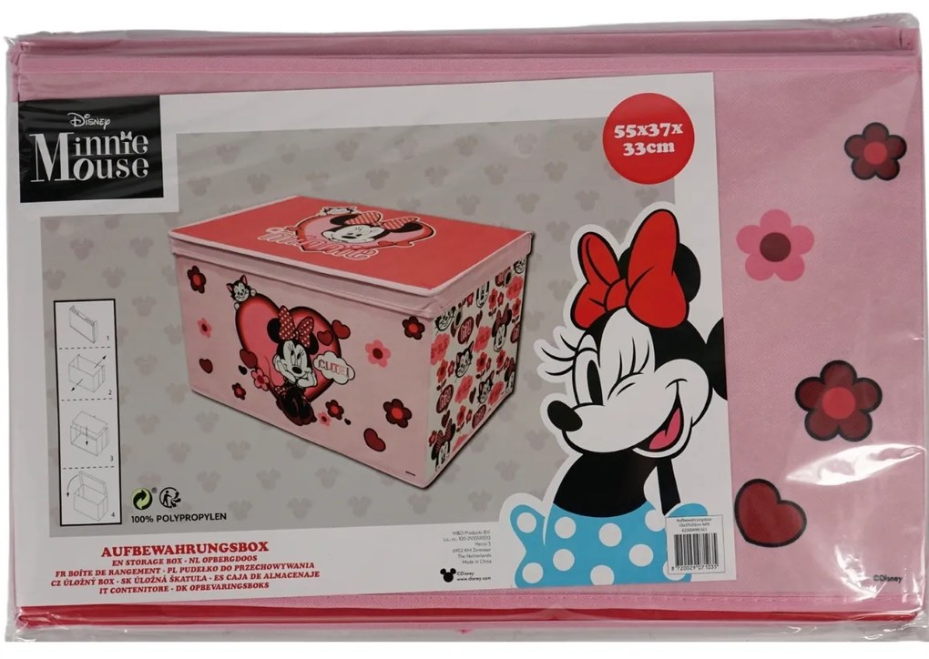 Játéktároló doboz MINNIE MOUSE 55x37 cm rózsaszín