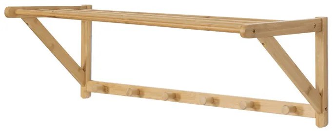 Fali Fogas, bambusz, Natúr Színben Egy Kalaptartóval, DR-B004 NAT